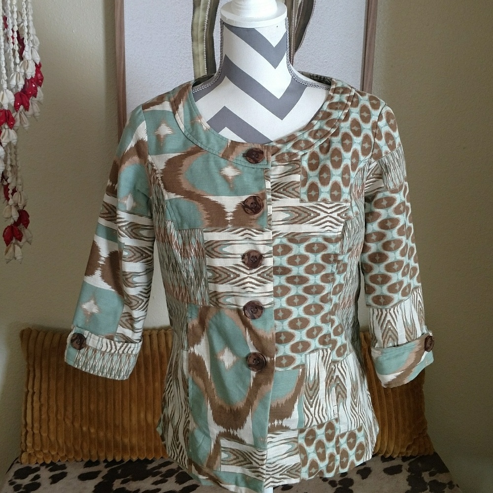 Abstract print Multiples blazer